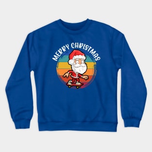 Santa Skateboarder Happy Christmas Merry Christmas Christmas Event Christmas Present Gift for Family for Dad for Mom for Friends for Kids Crewneck Sweatshirt